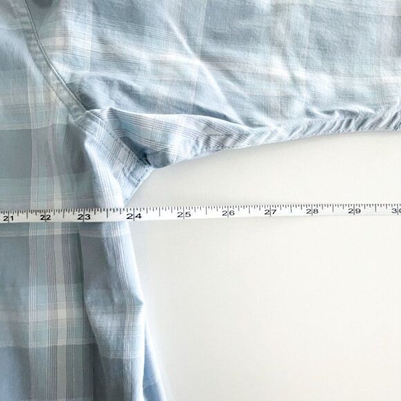 Wrangler Mens Western Shirt Button Down Short Sleeved Blue Plaid 2XL - Picture 6 of 8